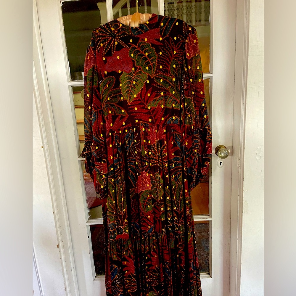 Chic Long Sleeve Patterned Dress